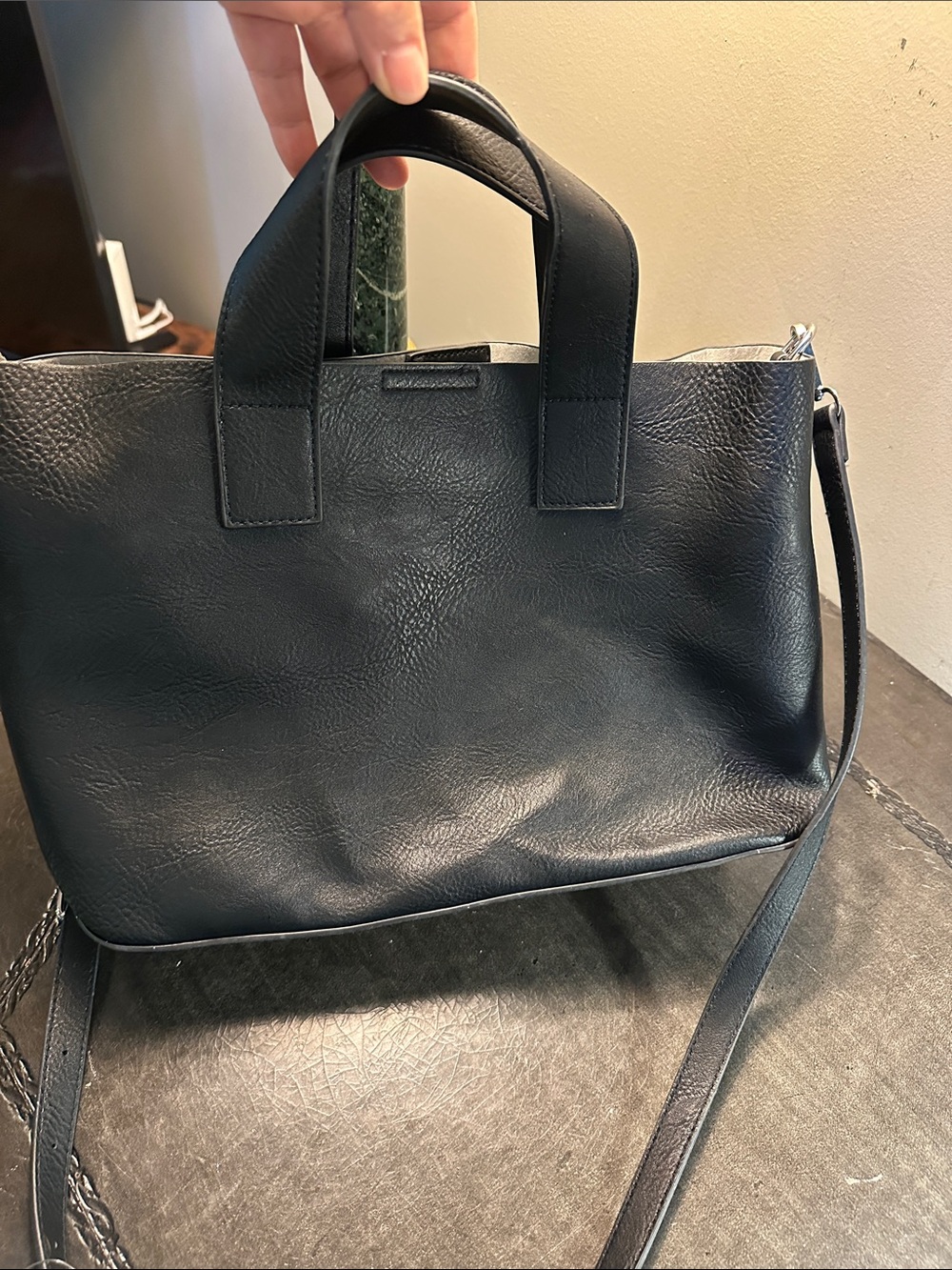 K.carroll Accessories Black Leather Tote Shoulder Bag